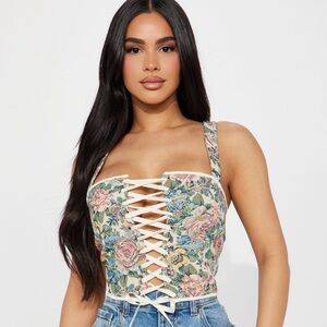 Fashion Nova Archette Jacquard Corset Top